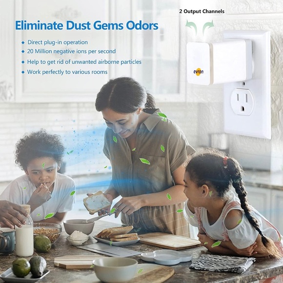 Evron Air Ionizers for Home,Negative Ion Plug In Filterless Folding Prongs - Picture 4 of 8
